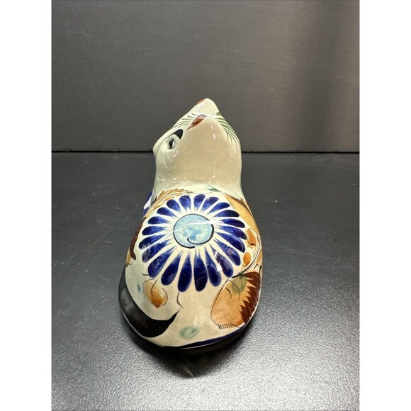Vintage Tonala Mexico Folk Art Pottery Cat Figurine - Picture 2 of 7